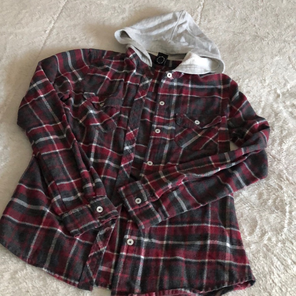 Flannel with hoodie